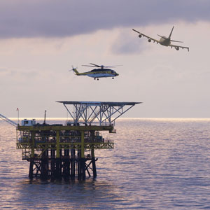 Oil Rig Helicopter Jet